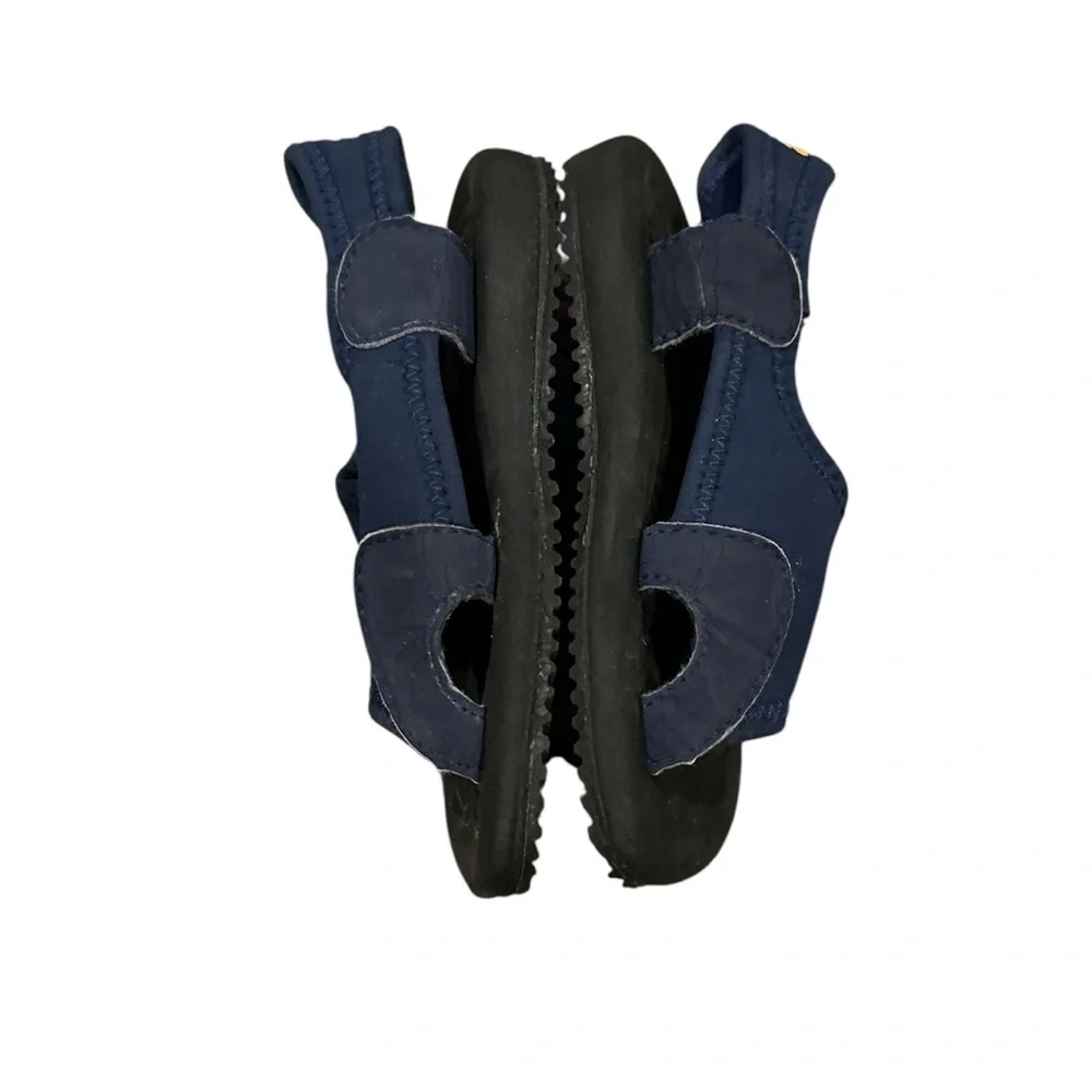Nike Kids Dark Blue Yellow Swim Swoosh Beach Sandals 6